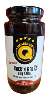 HOUSE OF Q ROCKIN RED 2.0 BBQ SAUCE 375ml - 12/CS-MIBBQROCKRED2.0